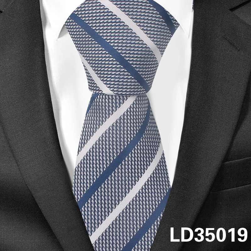 LD35019 Модные полосатые галстуки для мужчин и женщин, жаккардовые Цветочные Галстуки, деловые свадебные костюмы, узкие галстуки, тонкие мужские галстуки Gravatas - Color: LD35019