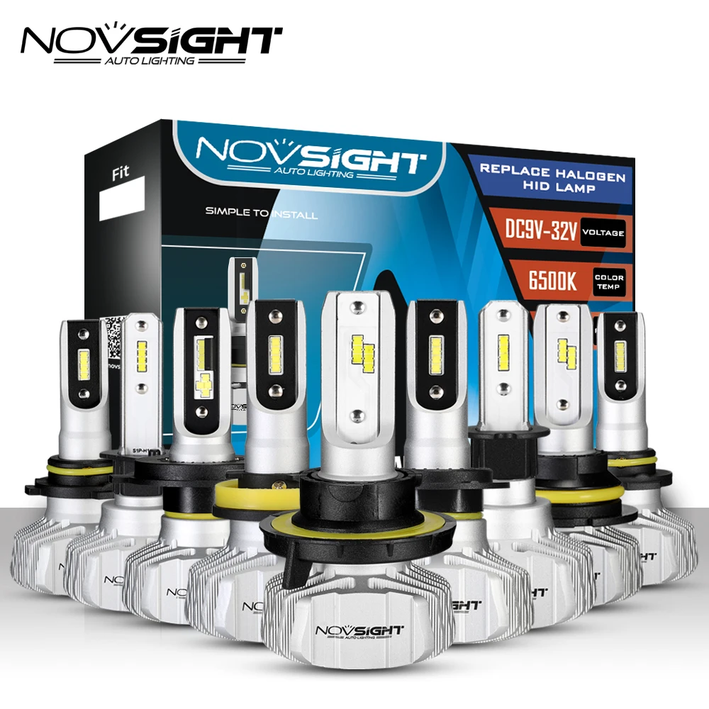 NOVSIGHT H4 H7 H11 H1 CSP светодиодный 9005/HB3 9006/HB4 H13 9007 H3 H8 10000Lm автомобильные лампы для