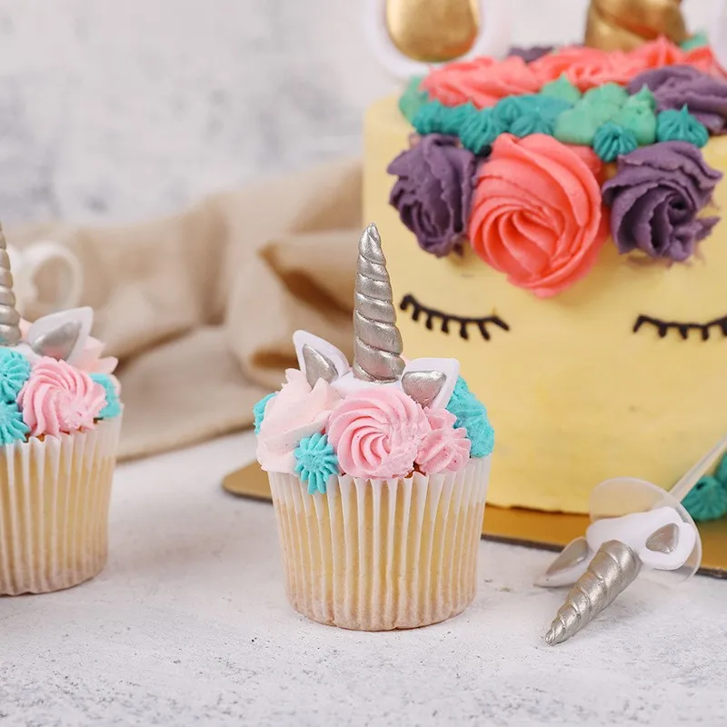 Вечерние украшения для торта в виде рогов единорога девочек и мальчиков вечерние