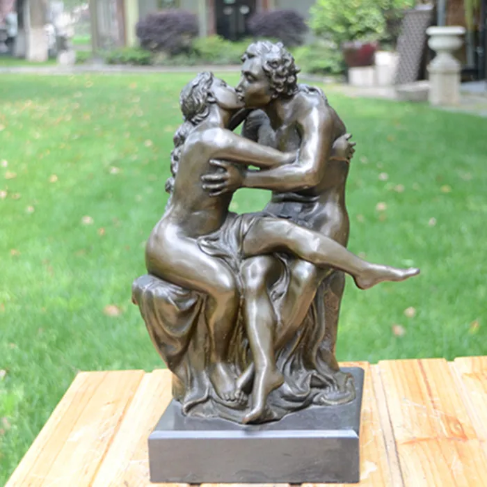 

Luo Dan kiss, Home Furnishing bronze elegant European Business Club decoration exquisite handisroom Art Statue