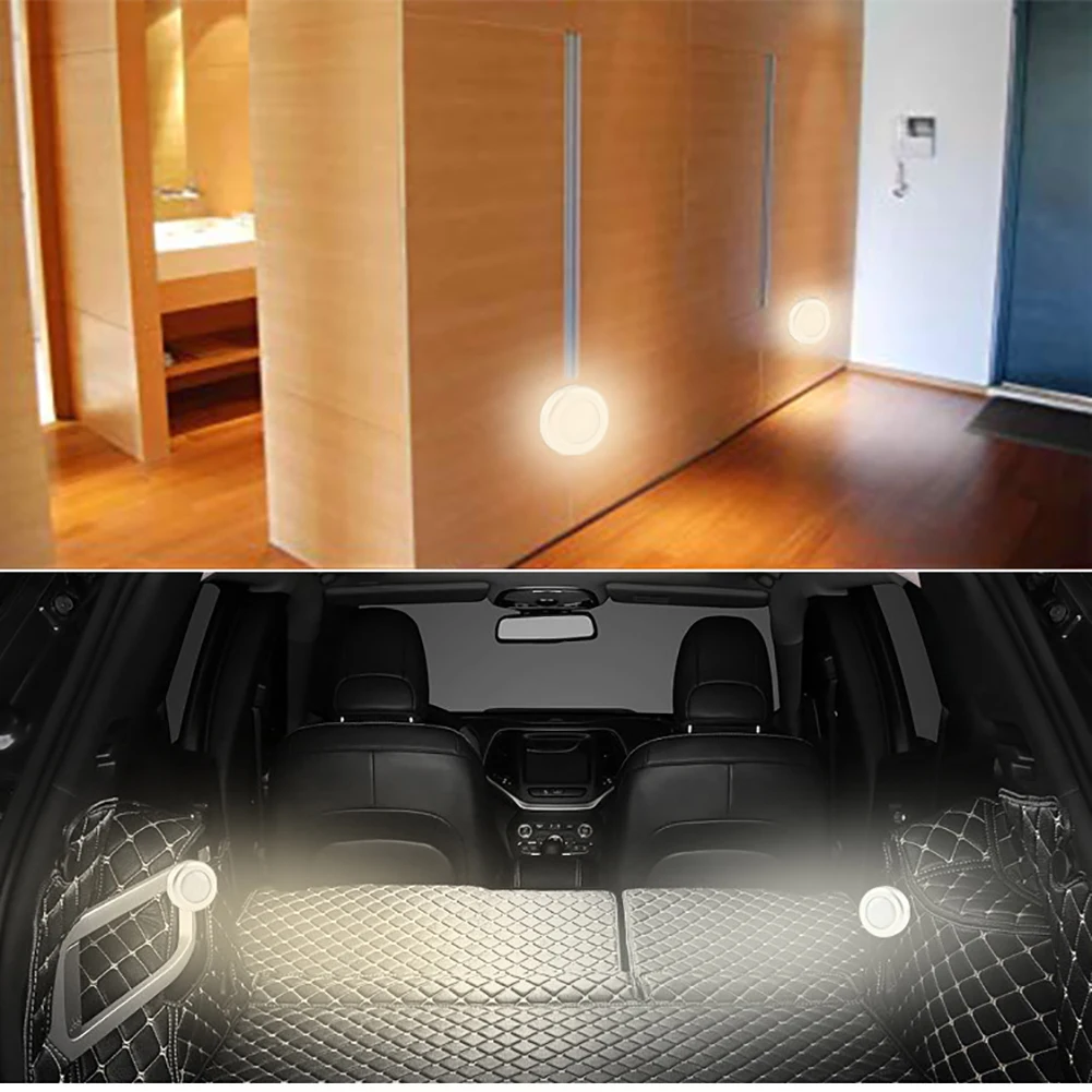 6 Led Adhesive Control Wireless Night Light Silver Cabinet Lamp Battery Powered Stepless Dimming Pat Security Kitchen