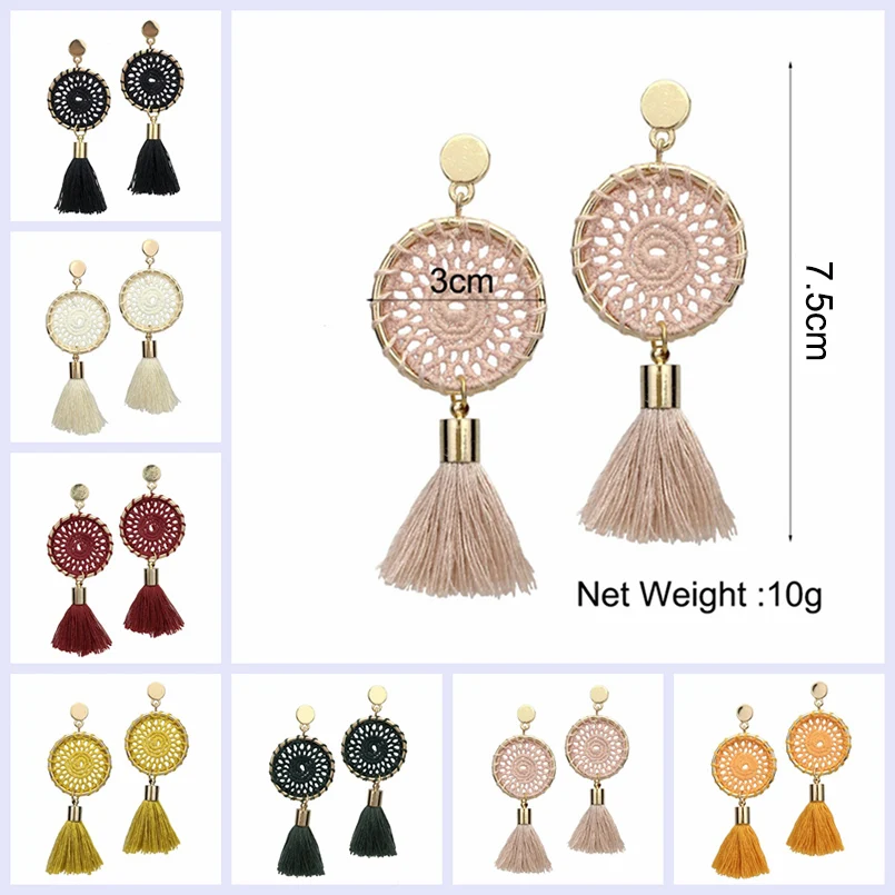 Длинные женские серьги подвески ручной работы MANILAI в богемном стиле|tassel dangle