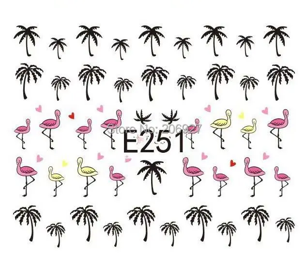 2 шт. стикер для дизайна ногтей с милой пальмой и птичкой мультяшный ногтей|nail art