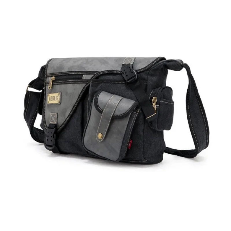 AERLIS бренд для мужчин сумки холст из искусственной кожи Сумка слинг Универсальный