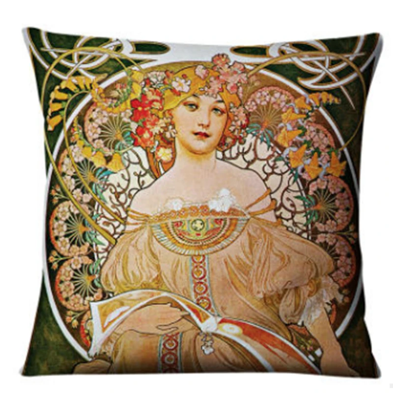 Pillow With Character Pattern European Pillows Linen Material Seat Cushion Texture Comfortable Soft Nap can be Used Chair | Дом и сад