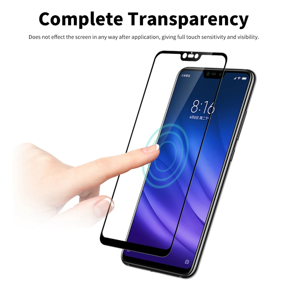 Пленка из закаленного стекла Choetech 9H для Xiaomi mi 8 lite полностью проклеенное стекло Xiao