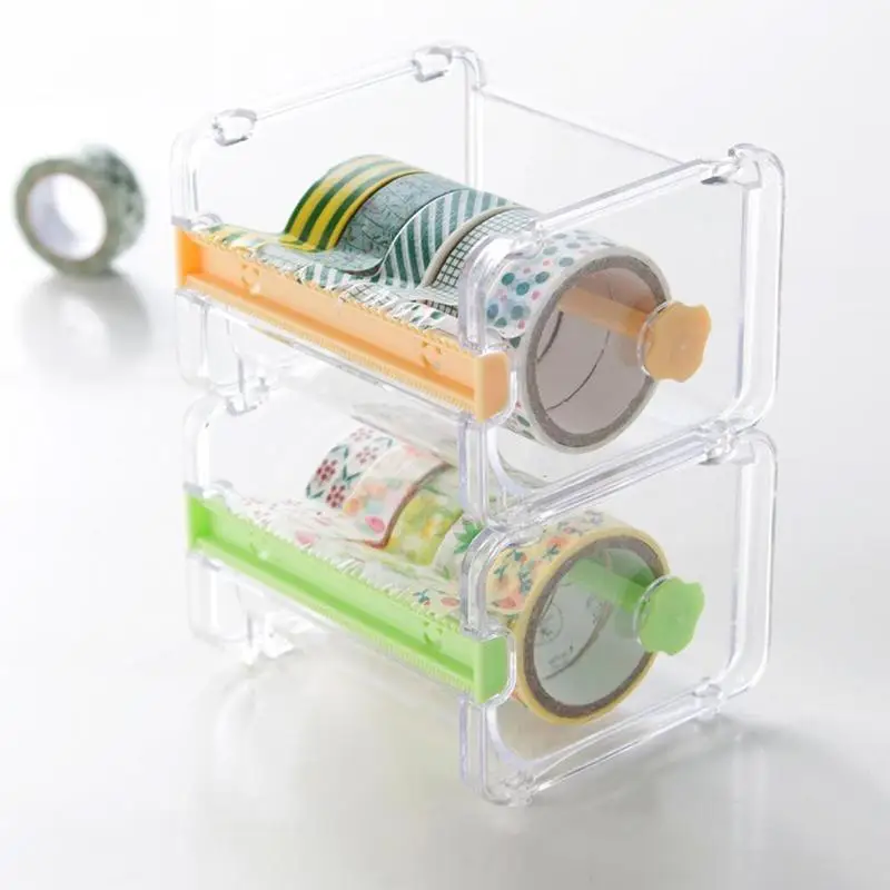 Vividcraft Creative Cute Simple Transparent Adhesive Tape Dispenser Office Desktop Washi Holder With | Канцтовары для офиса и