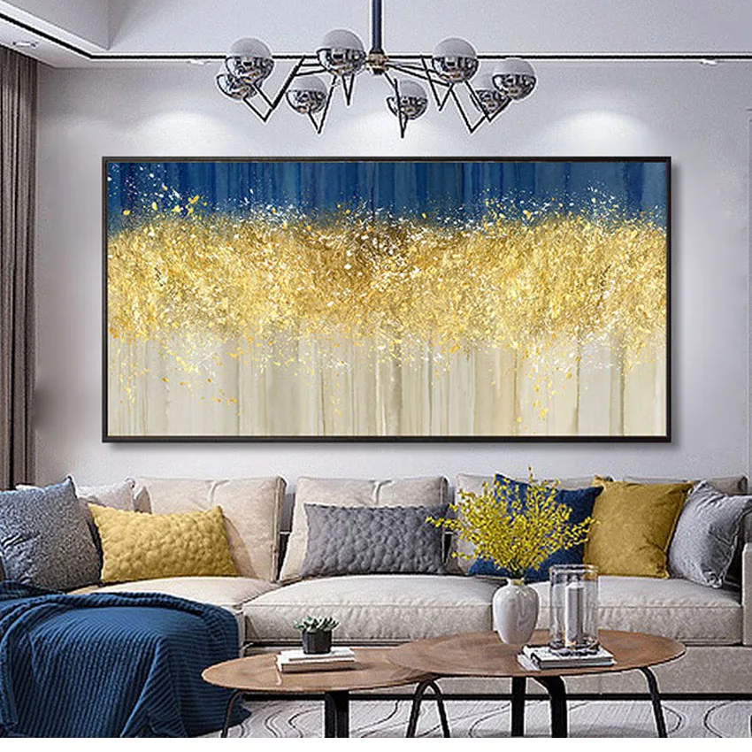 Абстрактная фольга золотого дерева новый дизайн картина маслом пейзаж 100% ручная
