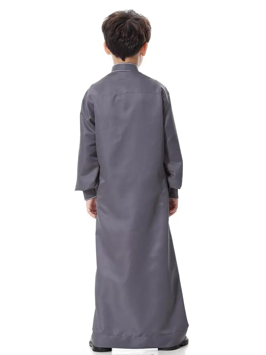 Рамадан мальчик арабский халат Дети с длинным рукавом juba тюбэ Emboridery Saudi