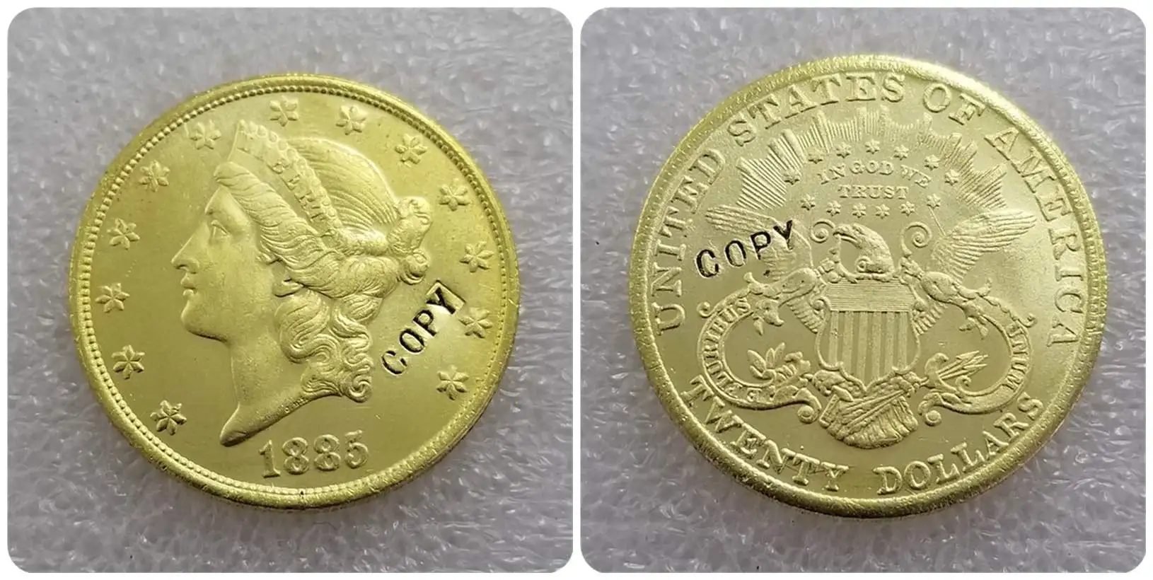 США 1878-1893$20 символ свободы, двойной Орел копия монет - Цвет: 1885
