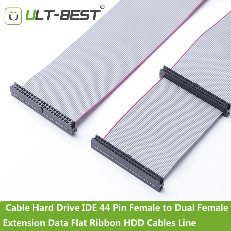 Кабель жесткого диска IDE 44 Pin Женский к двойному гнезду плоский ленточный кабель