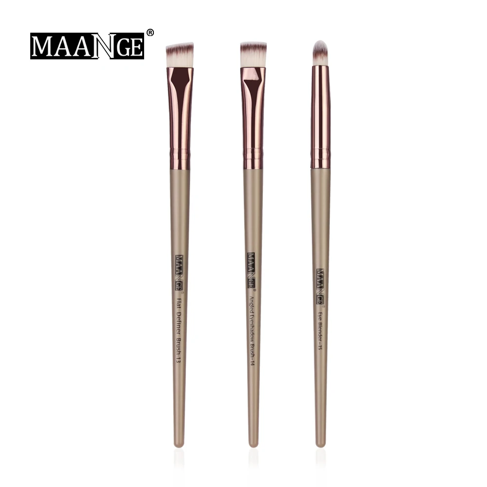 3PCS MAANGE, новинка, набор кистей для макияжа, 3-15 шт./партия, Профессиональные Тени для век, растушевка, подводка для глаз, ресниц, бровей, губ, кисти для макияжа - Handle Color: 3PCS