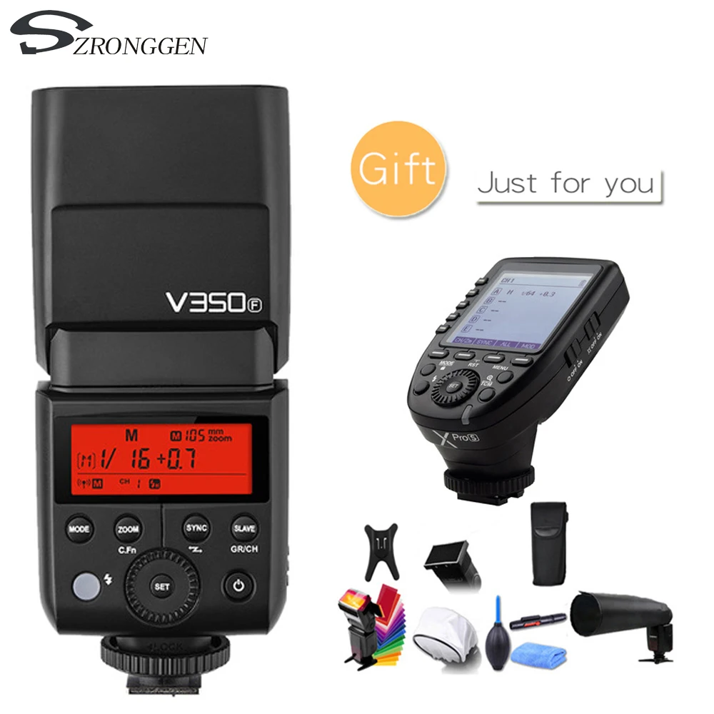 Вспышка Godox V350F TTL HSS 1/8000s Speedlite со встроенной литий-ионной батареей 2000 мАч и