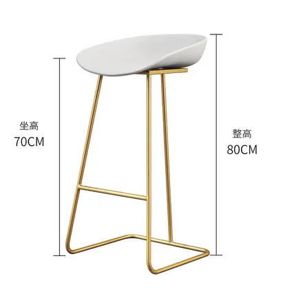 70cm White cushion B PU кожа ткань золотой стул Отель стул для свадьбы Лифт Бар Стул высокий стул креативный кофе стул современный - Цвет: 70cm White cushion B
