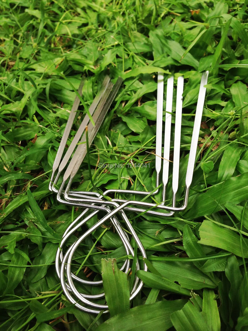 Постный плоты двойной широкий шпажки 8 дюймов Нержавеющая сталь Twin Skwers гриль