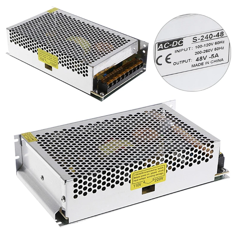 AC 100 260V к DC 48V 5A 240W переключатель питания Драйвер адаптер светодиодные полосы