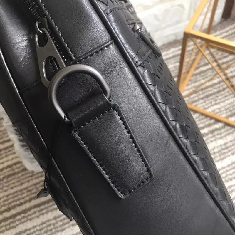 leather bag briefcase braided bag Men's business bag Handbag briefcase men cowhide Embr oidery Briefcase briefcase