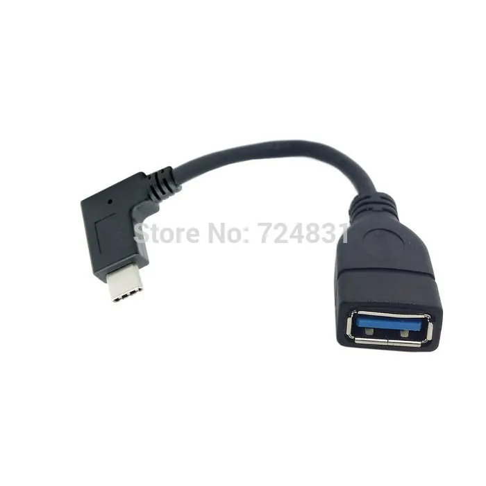 Xiwai 90 градусов правый угловой USB C 3 1 Type папа к женскому OTG кабель для передачи