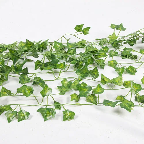 ivy leaves 1 шт. 2 м зеленая искусственная гирлянда из листьев плюща растения лоза шелк Поддельные Листва Цветы бонсай лист домашний сад Свадебная вечеринка украшения - Цвет: ivy leaves