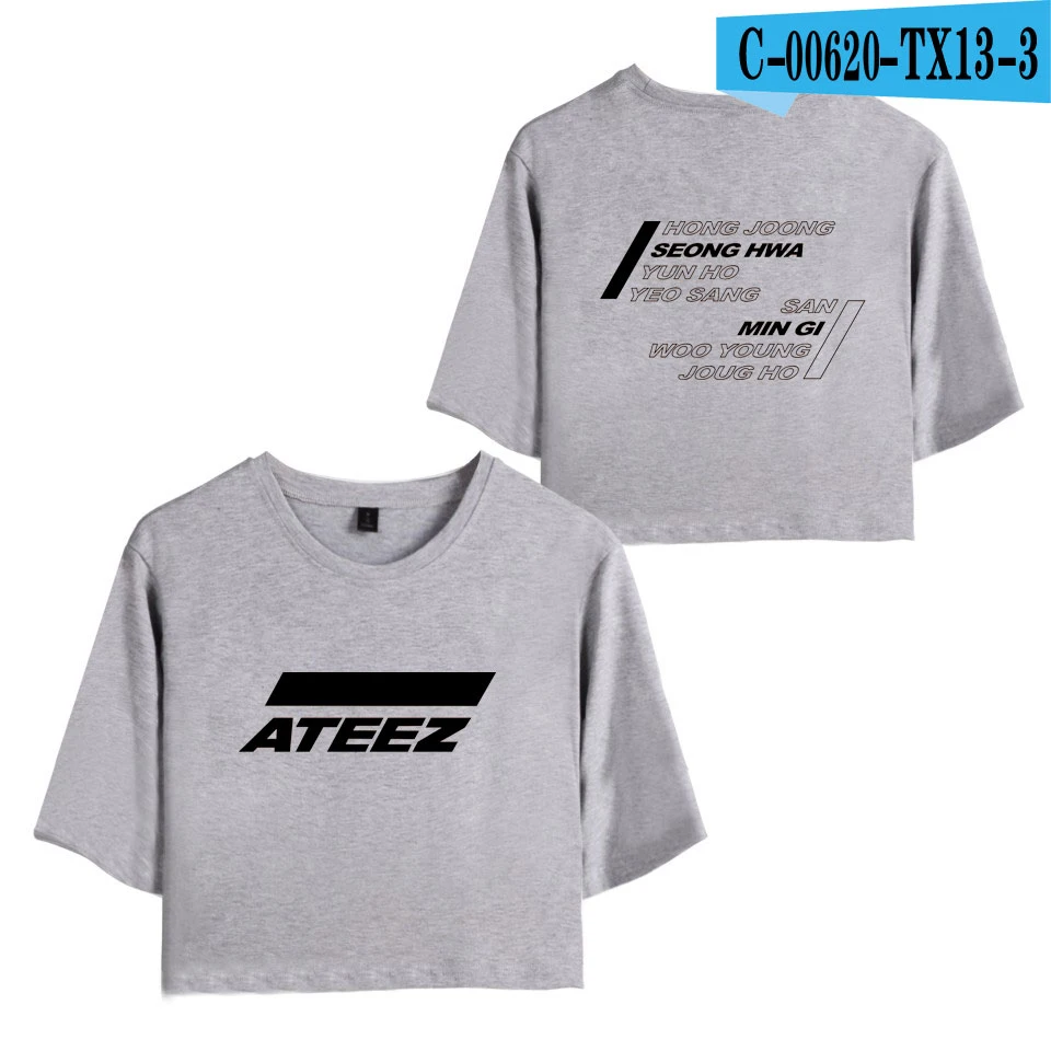 ATEEZ топы с принтом, летние шорты, футболка, Женская Сексуальная поп-одежда, горячая Распродажа, повседневная Harajuku размера плюс XXL - Цвет: TX13-3