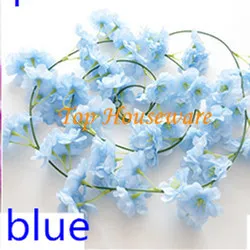 blue 1 шт 2 м искусственная Глициния Цветок гортензии из ротанга шелковая лоза для Центральные элементы свадебной вечеринки украшения дома украшения YXV01 - Цвет: blue