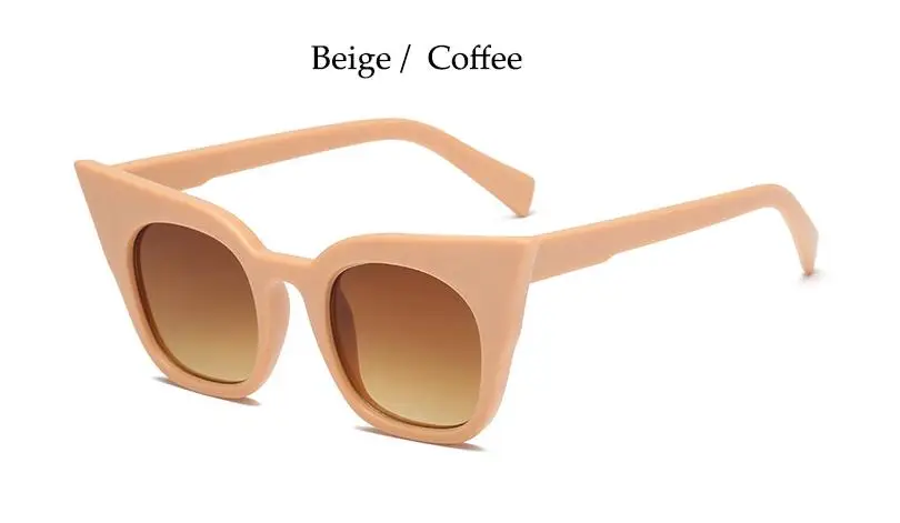 Beige Coffee Негабаритные солнцезащитные очки Винтажные Солнцезащитные очки женские роскошные брендовые дизайнерские большие ретро кошачьи черные солнцезащитные очки женские большие очки бежевые - Цвет линз: Beige Coffee