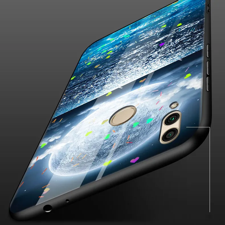 For Huawei Honor 8C Case Skin Cover Hybrid Epoxy Colorized Patterned Back Protective |