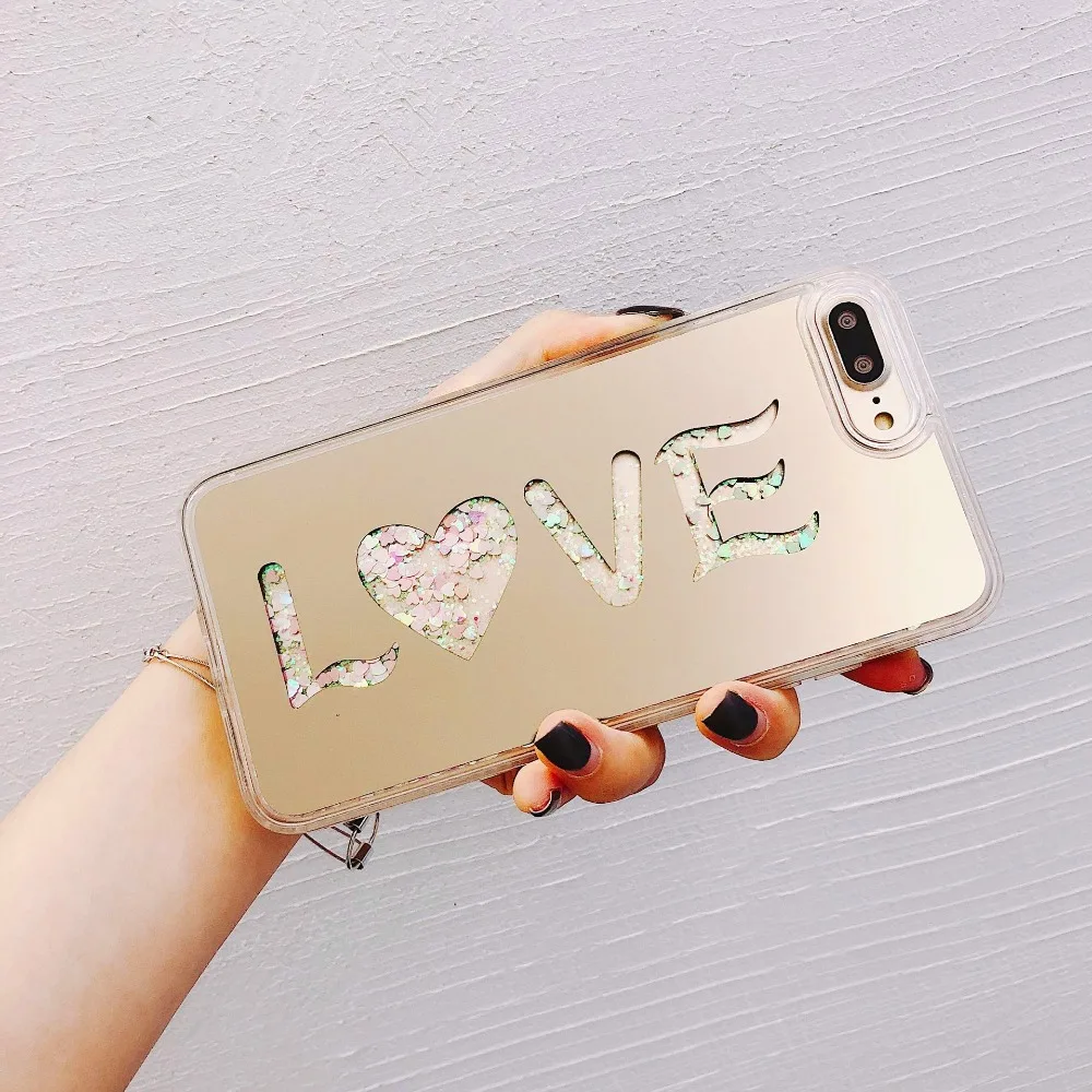 Original quality Plating English LOVE Case For iPhone X Fashion Love quicksand iphone 8 7 6 6s Plus | Мобильные телефоны и