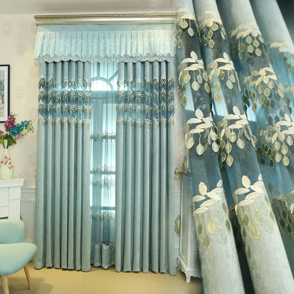 Jacquard Modern Semi-shading Decoration Curtains For Living Room Bedroom Window Leaves Tulle | Дом и сад