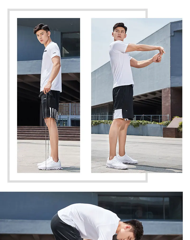 Li-Ning, мужские спортивные шорты, дышащие, свободный крой, полиэстер, удобные, с подкладкой, для фитнеса, спортивные шорты AKSP079 MKD1627
