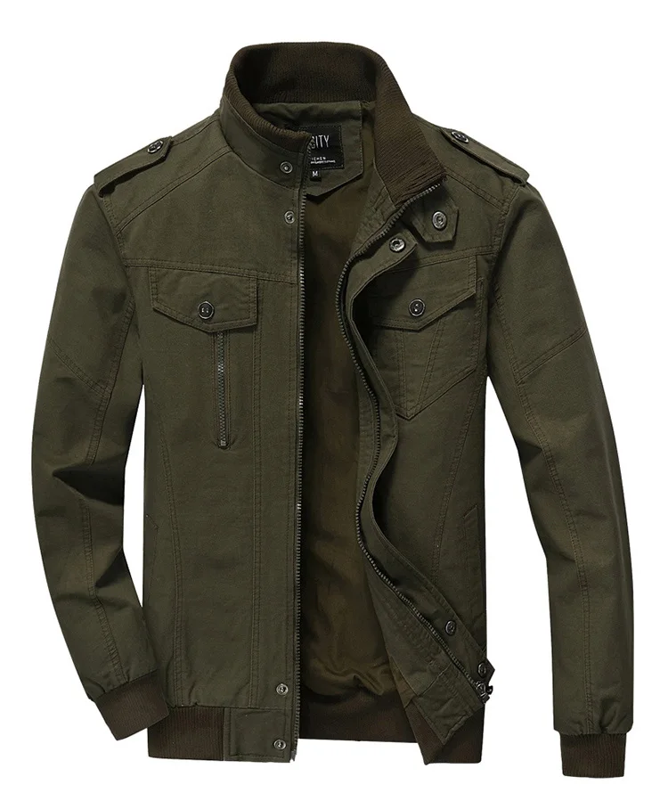 Army Green LetsKeep, Весенняя армейская куртка-бомбер, Мужская Осенняя Тактическая Военная куртка, Мужская хлопковая повседневная куртка, пальто размера плюс 6XL, MA340 - Цвет: Army Green