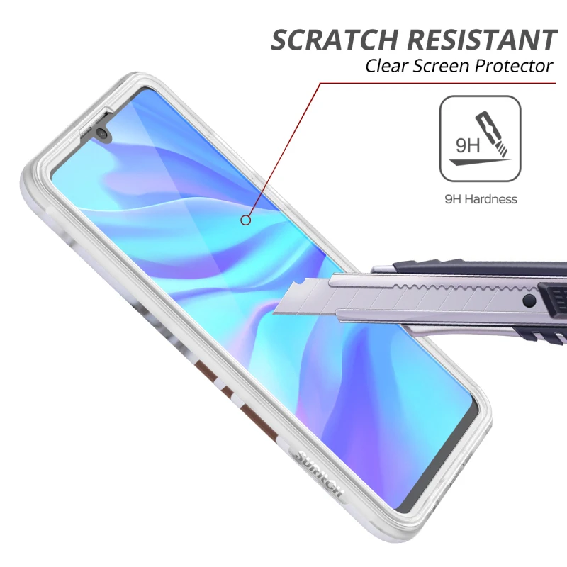 Мягкий чехол GrandEver для huawei P30 lite 360 противоударный бампер со встроенной защитной