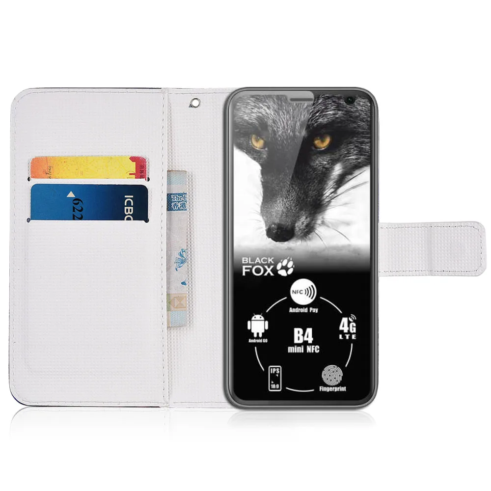 Чехол-бумажник с рисунком из мультфильма для Black Fox B4 mini NFC из искусственной кожи, Модный милый чехол для телефона с изображением единорога, кошки, совы, бабочки