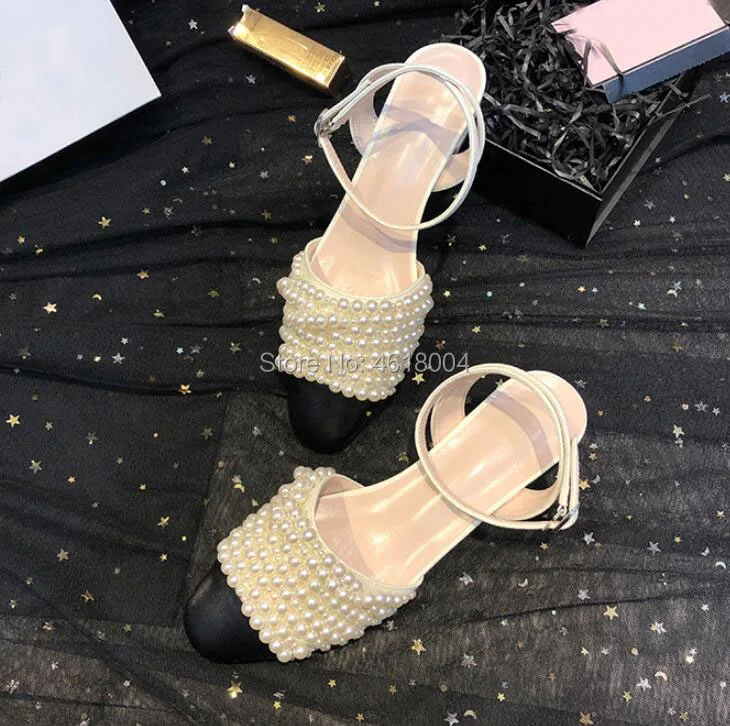 KALMALL/летние модельные туфли женские босоножки с бусинами Роскошные Босоножки на