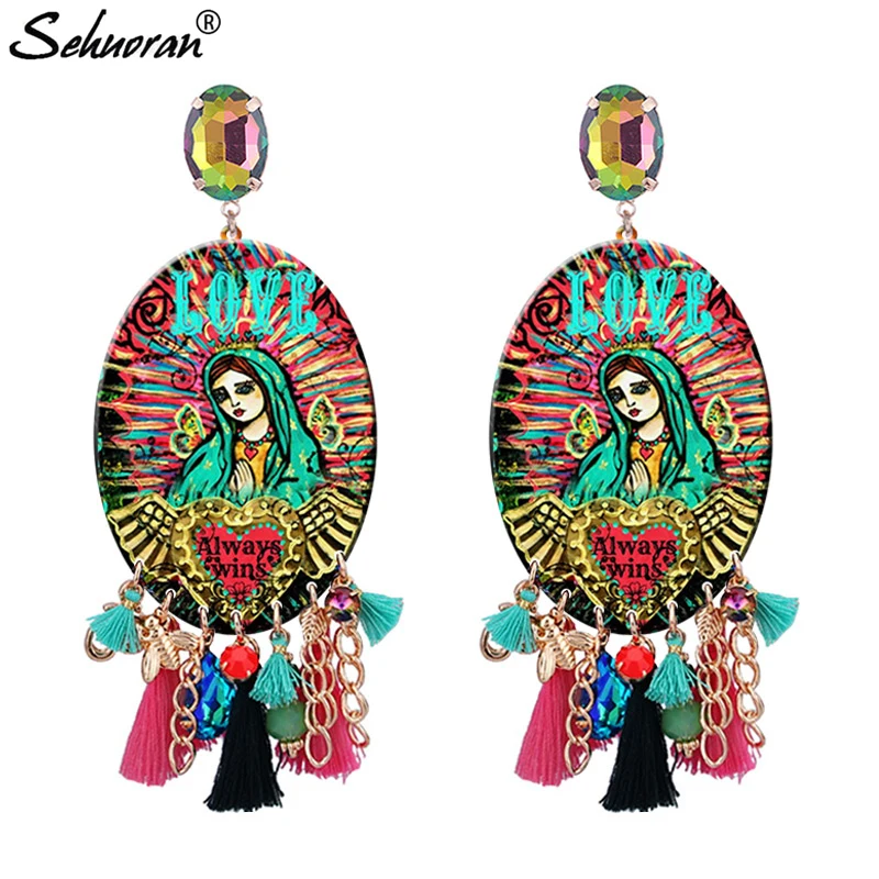 Женские сережки с кисточками Sehuoran Angel Aretes эффектные кисточки 2018|Серьги-подвески| |
