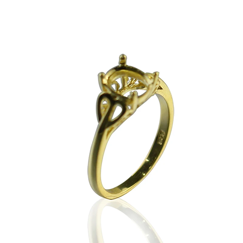 14kt gold Beadsnice ID27360 овальное крепление Smi 925 пробы серебряные кольца - Цвет камня: 14kt gold