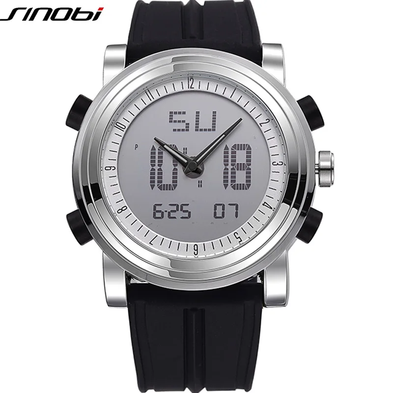 Часы наручные SINOBI Мужские кварцевые с хронографом брендовые цифровые