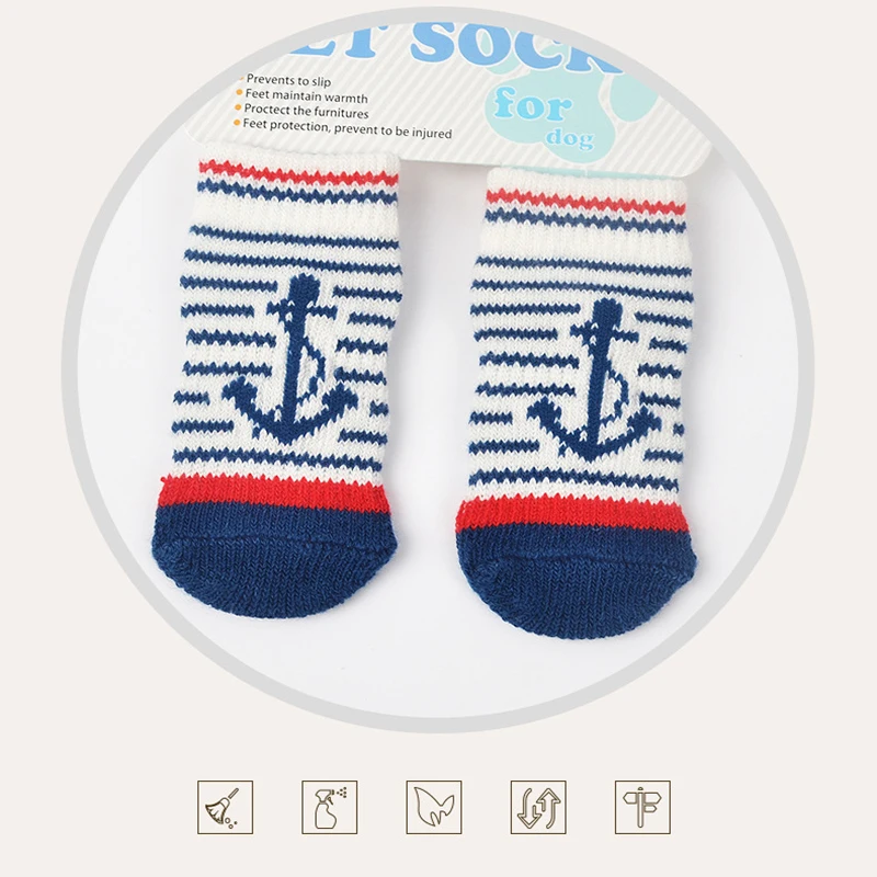 4 шт. противоскользящие вязаные носки для питомцев|Рубашки собак| |