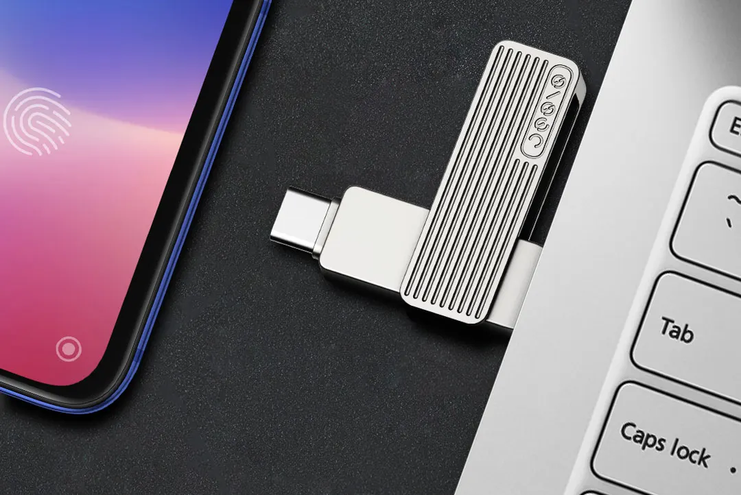 Xiaomi Youpin JESIS Тип с портом типа C двойной Интерфейс мобильного телефона U диск M1 360 Вращение Алюминий сплав Материал 120 МБ/с. может Применение приложение