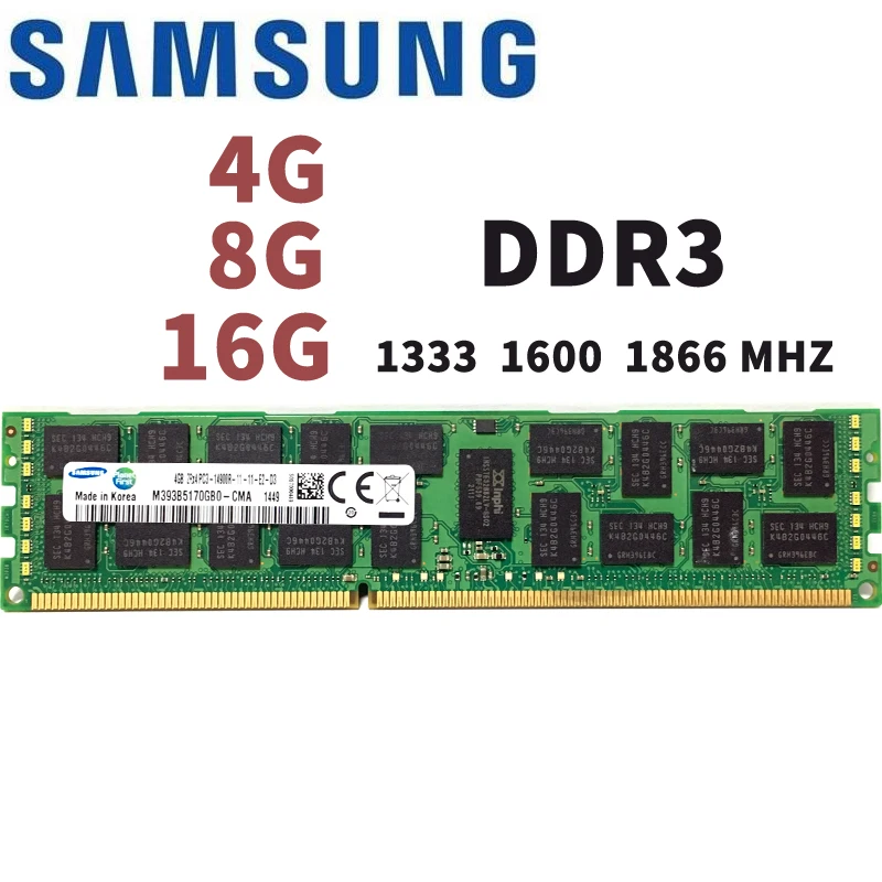SAMSUNG 4G 8G 16G 4GB 8GB 16GB DDR3 2RX4 PC3-10600R 12800R 14900R ECC REG 1333Mhz 1600Mhz 1866Mhz PC RAM Серверная Память 1600 |