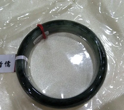 55mm-56mm Браслет из чистого натурального жадеита красивый женский темно-зеленый браслет 54 мм-58 мм из нефрита, чтобы отправить свою подругу своему лучшему другу - Цвет камня: 55mm-56mm