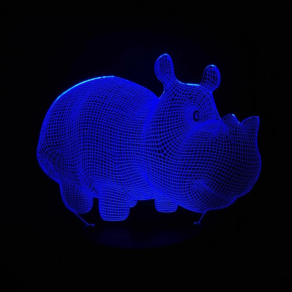 3D свинка дикая кабана животное Иллюзия ночник 7 цветов меняющий стол спальня детская для малышей прикроватная лампа настроение освещение подарки