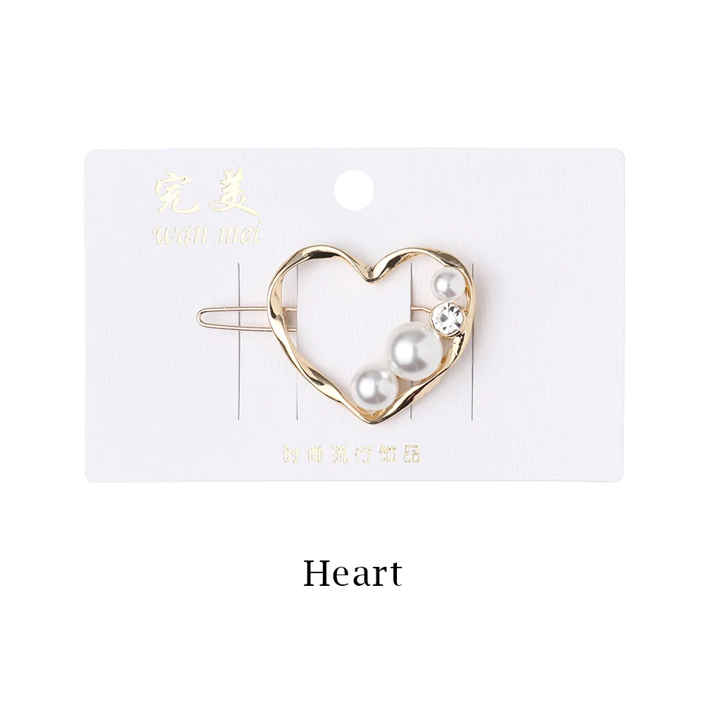 heart 1 шт., Модный женский мини-держатель с жемчугом и конским хвостом, заколка для волос, заколка для волос, красивая булочка, Женский инструмент для укладки - Цвет: heart