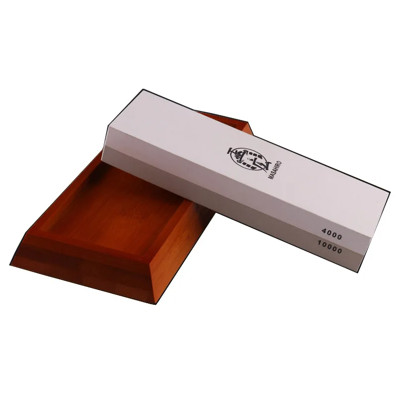 Bamboo base Двухсторонняя точилка для кухонных ножей 4000/10000 зернистость Профессиональный мелкий Алмазный точильный нож камень японские точильные инструменты - Цвет: Bamboo base