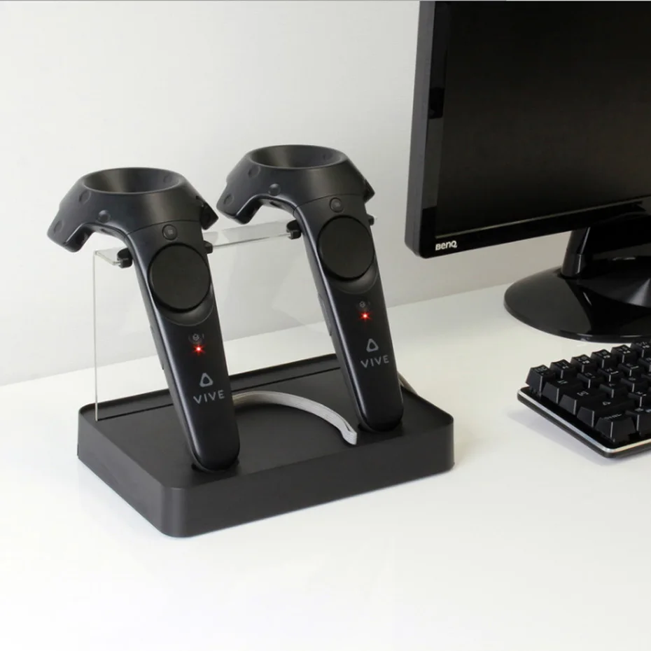 Magnetic Double Handle Charging Station for HTC Vive/ Pro VR Controller Dual Wireless Charger Stand Holder | Электроника