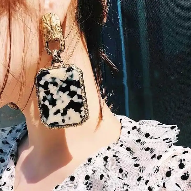 Женские винтажные серьги в Корейском стиле Геометрические Квадратные