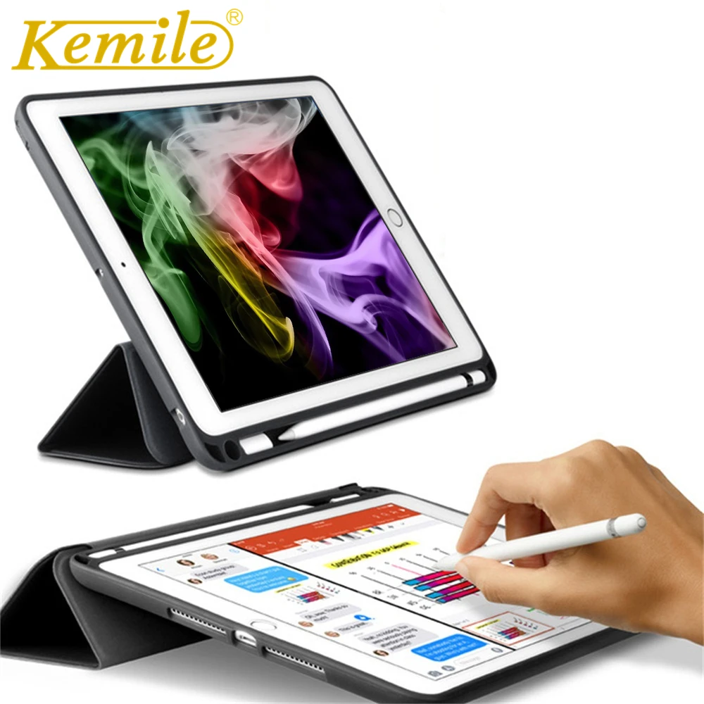 Ультратонкий чехол для iPad Pro 10 5 Kemile W с отделением карандашей и функцией