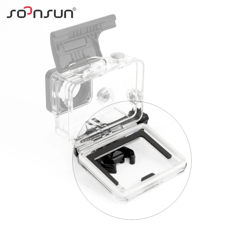 SOONSUN, аксессуары для GoPro, задняя крышка с открытым каркасом, запасной сенсорный дисплей, чехол для Go Pro Hero 4, Серебряное издание