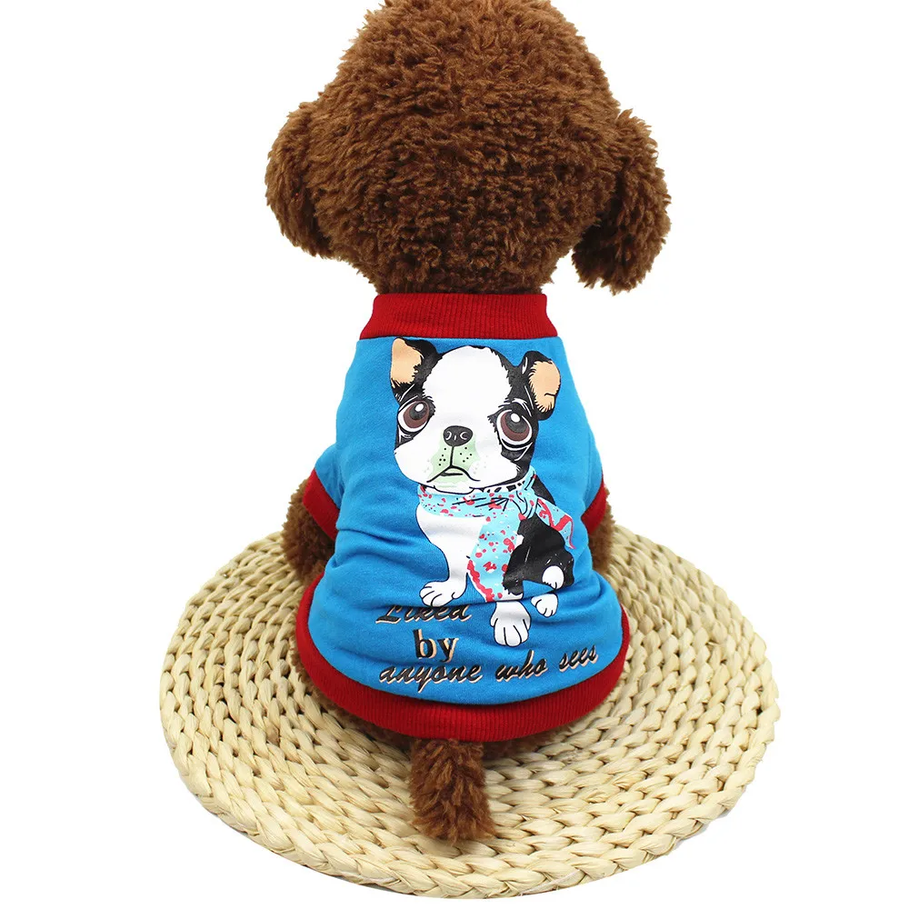 Милая собака одежда Мягкий Хлопок Костюмы для щенков футболка Житетки кошек