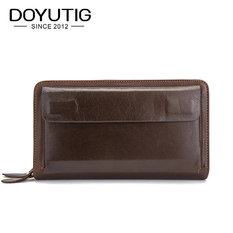 

DOYUTIG Dress Style Men's Genuine Leather Clutch Bag For Business Male Fashion Big Money Purse & Card Bags New Day Clutches B036